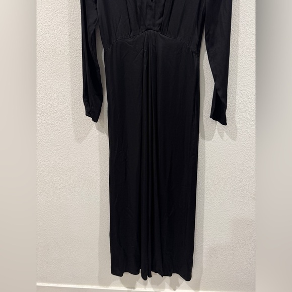NWT The Kooples Black Long Sleeve V Neckline Maxi Dress Size 2 - Picture 9 of 17